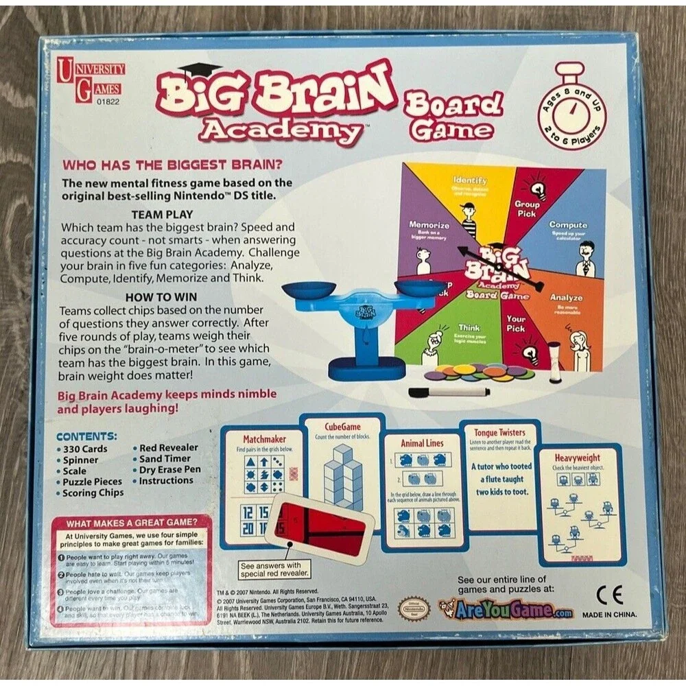 Big Brain Academy Board Game Family Teams Educational Math Analyze Memory Puzzle